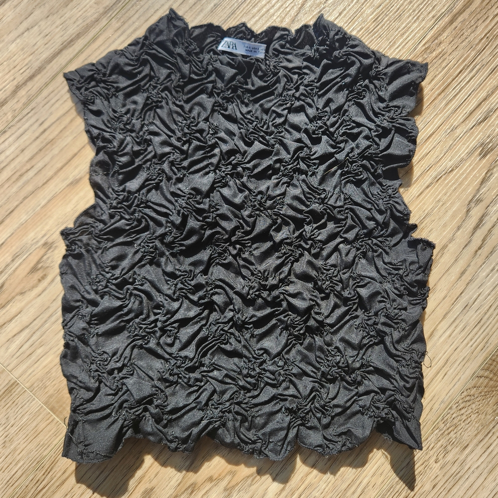 Zara Black Ruched Sleeveless Tank Top